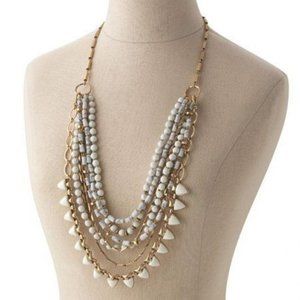 Stella & Dot Gold/White Sutton Necklace